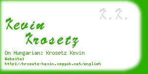 kevin krosetz business card